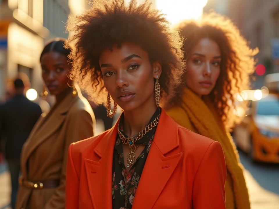 Diverse fashion influencers in a dynamic collage, showcasing various styles and vibrant street fashion in New York City.