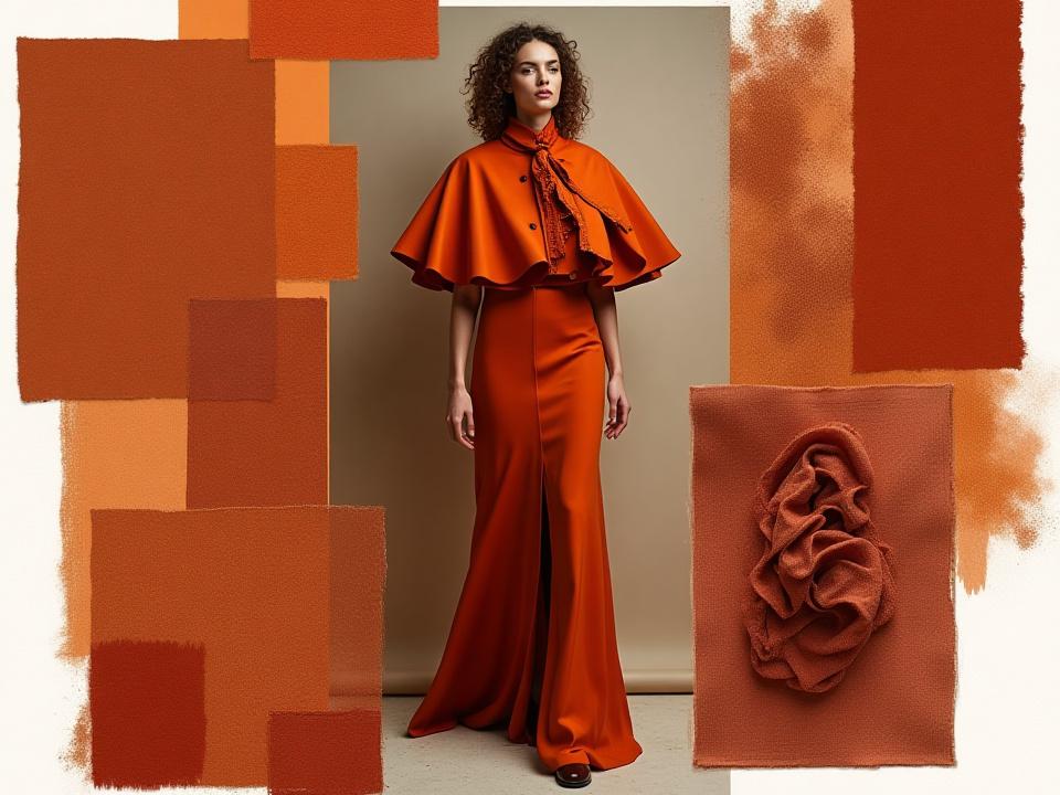 A dynamic collage mood board for Fall/Winter 2025 trends featuring textures, colors, and silhouettes.