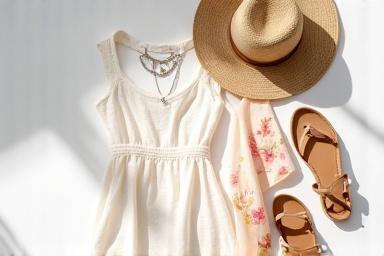 Bright, airy spring and summer fashion items.